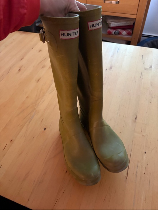 Hunter Shoes - Hunter Olive Green Tall Rubber Rain Boots